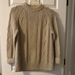 Abercrombie & Fitch Beige Cable Knit Turtleneck Sweater